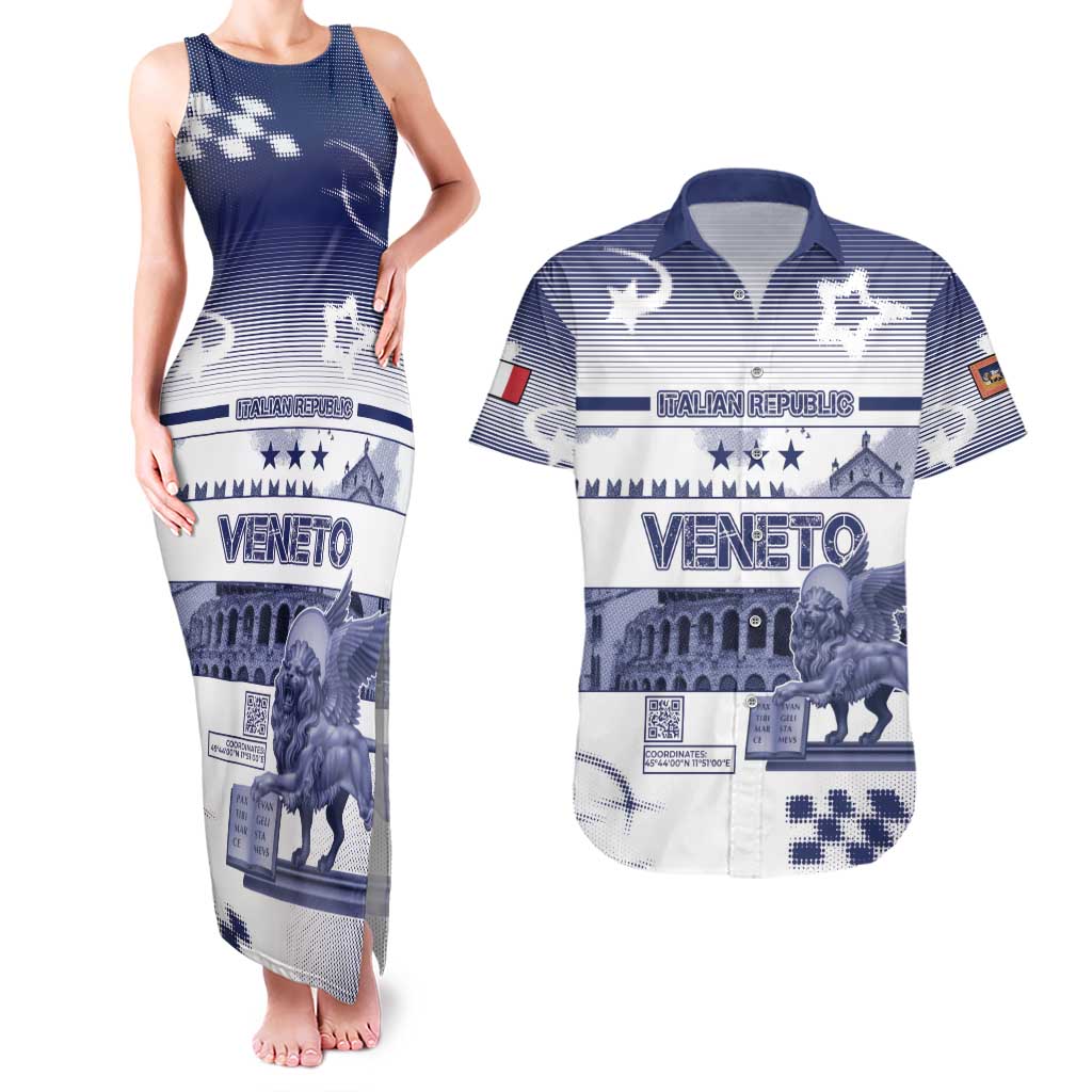 Personalized Italy Veneto Couples Matching Tank Maxi Dress and Hawaiian Shirt Lion Saint Mark Of Venetian Republic - Wonder Print Shop