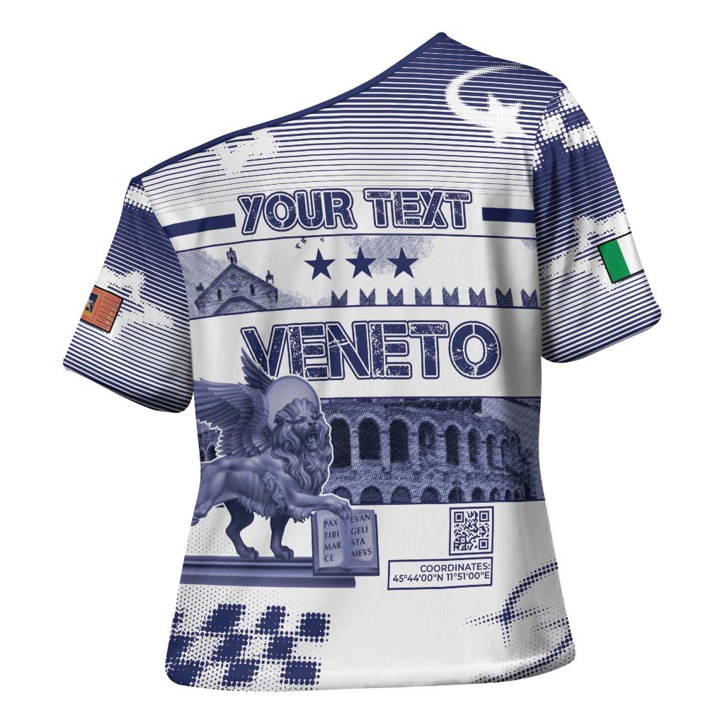 Personalized Italy Veneto Cross Shoulder Shirt Lion Saint Mark Of Venetian Republic - Wonder Print Shop