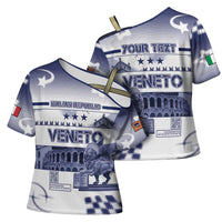 Personalized Italy Veneto Cross Shoulder Shirt Lion Saint Mark Of Venetian Republic - Wonder Print Shop