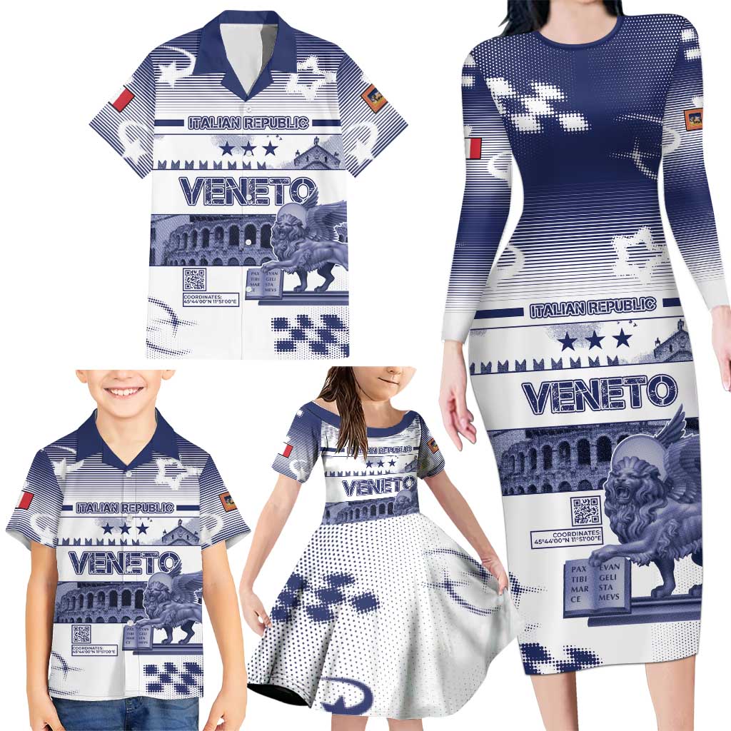 Personalized Italy Veneto Family Matching Long Sleeve Bodycon Dress and Hawaiian Shirt Lion Saint Mark Of Venetian Republic - Wonder Print Shop