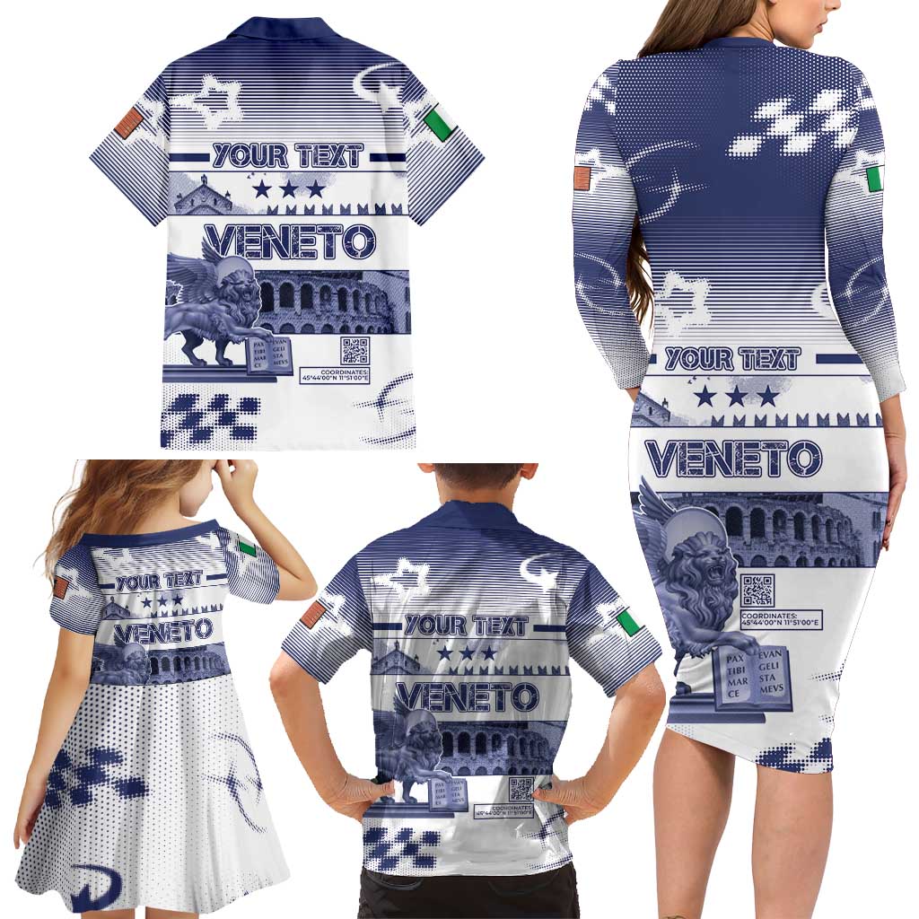 Personalized Italy Veneto Family Matching Long Sleeve Bodycon Dress and Hawaiian Shirt Lion Saint Mark Of Venetian Republic - Wonder Print Shop
