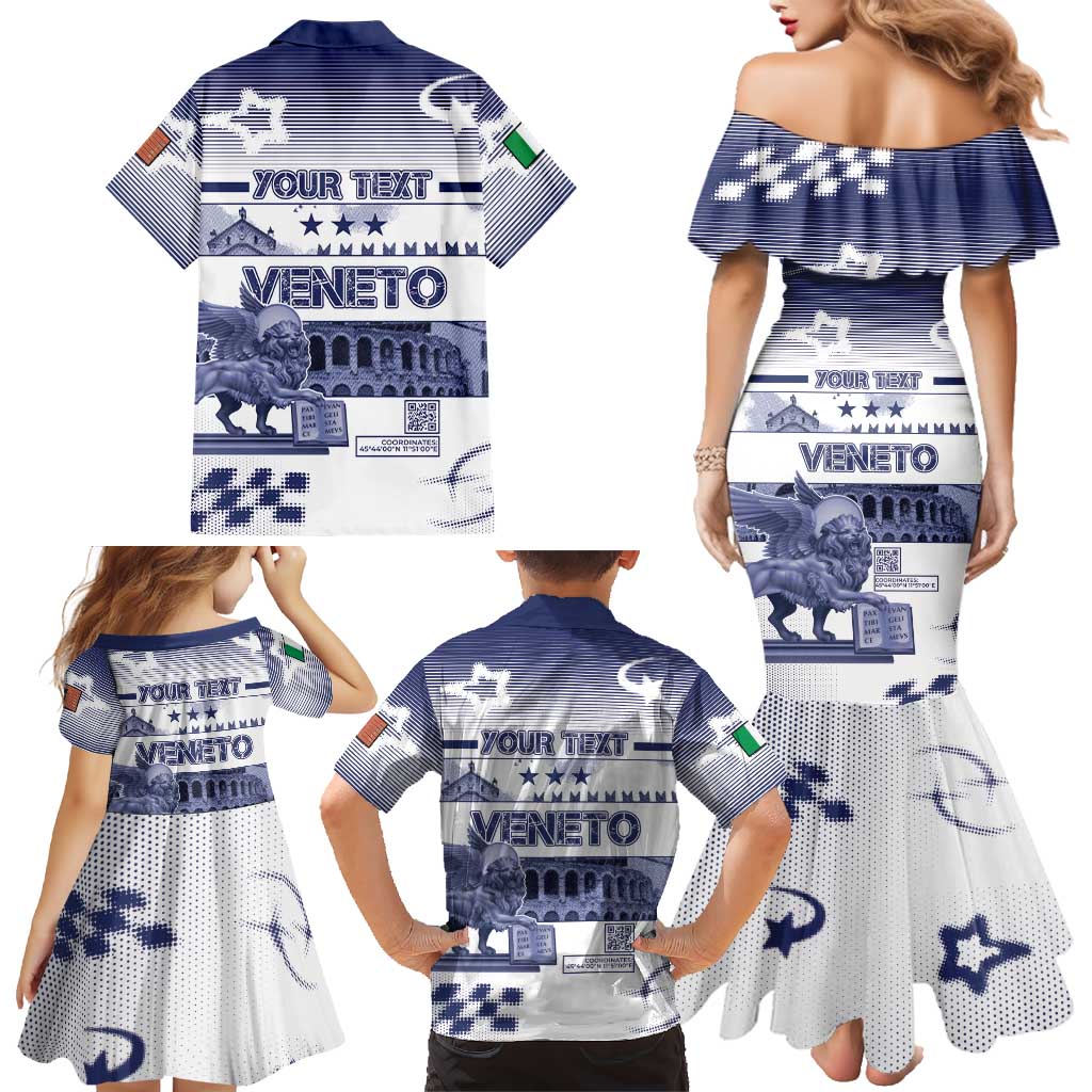 Personalized Italy Veneto Family Matching Mermaid Dress and Hawaiian Shirt Lion Saint Mark Of Venetian Republic - Wonder Print Shop