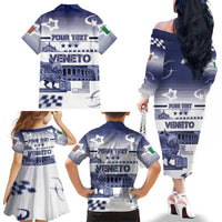 Personalized Italy Veneto Family Matching Off The Shoulder Long Sleeve Dress and Hawaiian Shirt Lion Saint Mark Of Venetian Republic - Wonder Print Shop