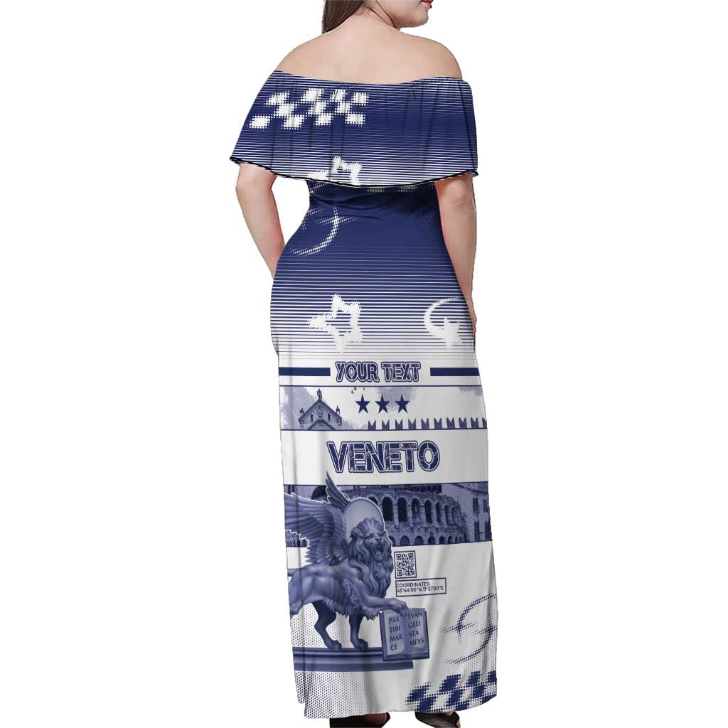 Personalized Italy Veneto Family Matching Off Shoulder Maxi Dress and Hawaiian Shirt Lion Saint Mark Of Venetian Republic - Wonder Print Shop