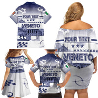 Personalized Italy Veneto Family Matching Off Shoulder Short Dress and Hawaiian Shirt Lion Saint Mark Of Venetian Republic - Wonder Print Shop