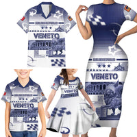 Personalized Italy Veneto Family Matching Short Sleeve Bodycon Dress and Hawaiian Shirt Lion Saint Mark Of Venetian Republic - Wonder Print Shop