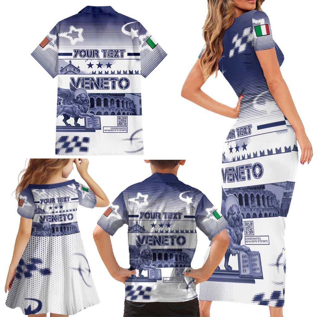 Personalized Italy Veneto Family Matching Short Sleeve Bodycon Dress and Hawaiian Shirt Lion Saint Mark Of Venetian Republic - Wonder Print Shop