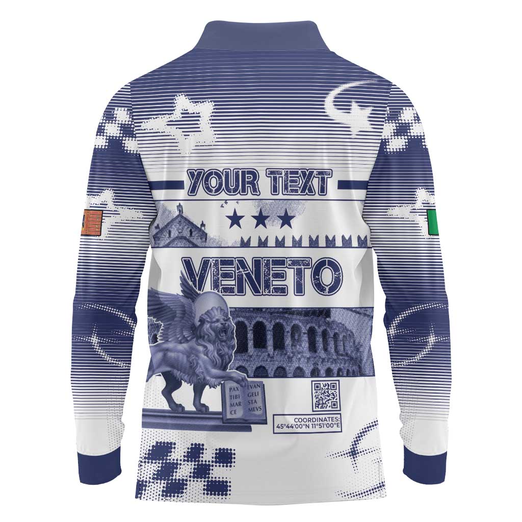 Personalized Italy Veneto Long Sleeve Polo Shirt Lion Saint Mark Of Venetian Republic - Wonder Print Shop