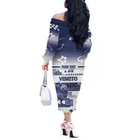 Personalized Italy Veneto Off The Shoulder Long Sleeve Dress Lion Saint Mark Of Venetian Republic - Wonder Print Shop