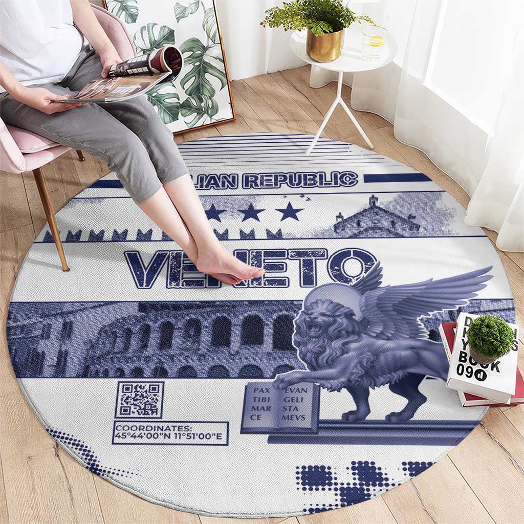 Italy Veneto Round Carpet Lion Saint Mark Of Venetian Republic - Wonder Print Shop
