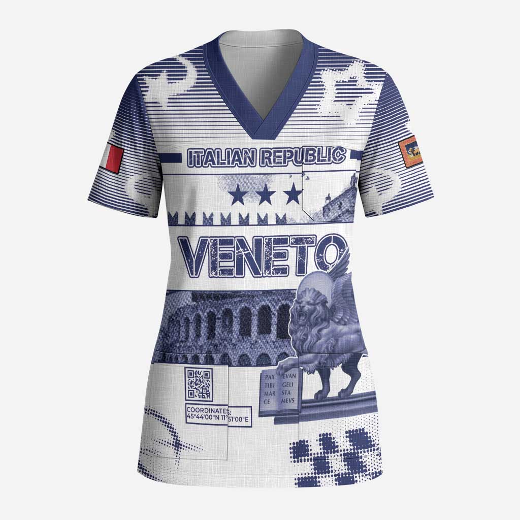 Personalized Italy Veneto Scrub Top Lion Saint Mark Of Venetian Republic - Wonder Print Shop