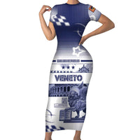 Personalized Italy Veneto Short Sleeve Bodycon Dress Lion Saint Mark Of Venetian Republic - Wonder Print Shop