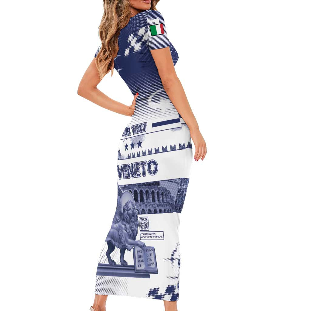 Personalized Italy Veneto Short Sleeve Bodycon Dress Lion Saint Mark Of Venetian Republic - Wonder Print Shop