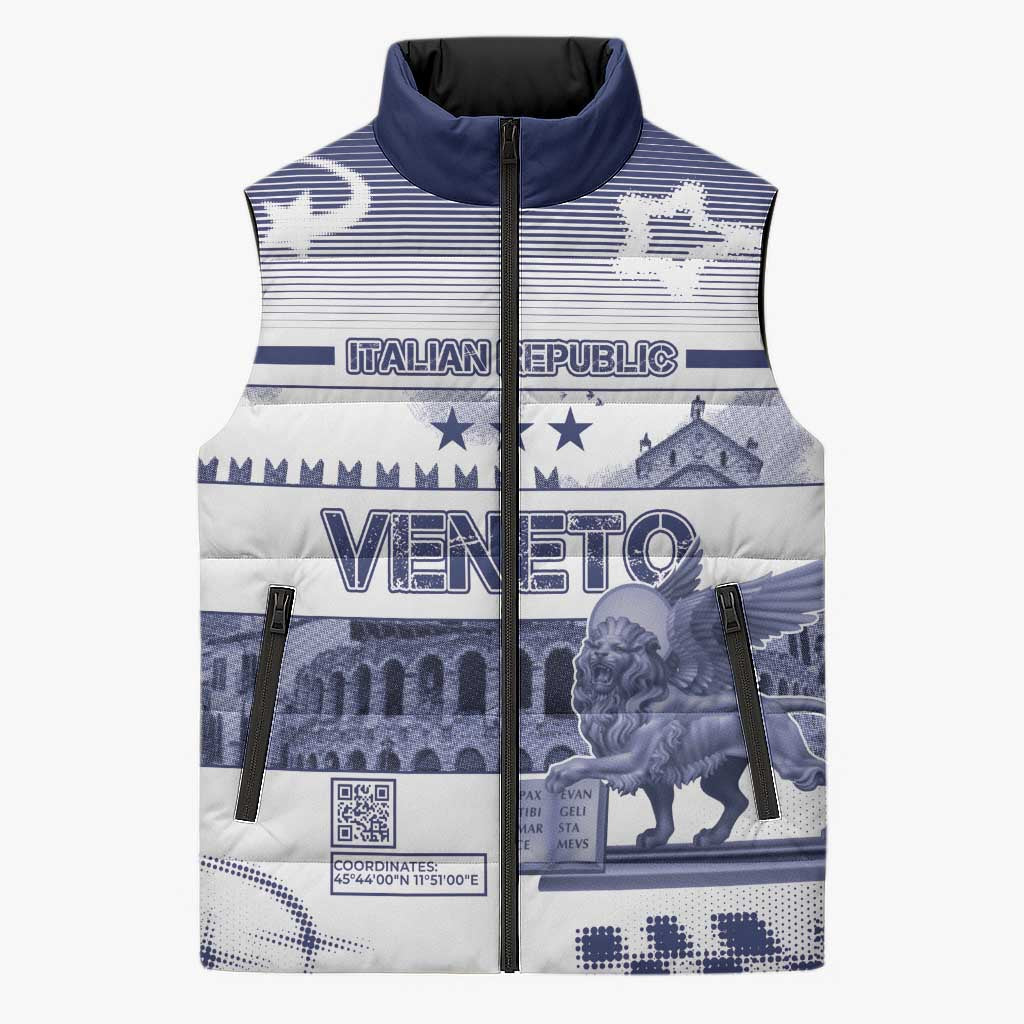Personalized Italy Veneto Sleeveless Puffer Jacket Lion Saint Mark Of Venetian Republic - Wonder Print Shop