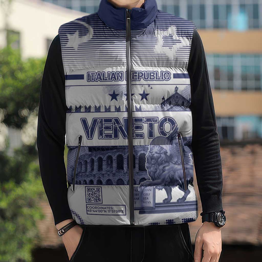 Personalized Italy Veneto Sleeveless Puffer Jacket Lion Saint Mark Of Venetian Republic - Wonder Print Shop