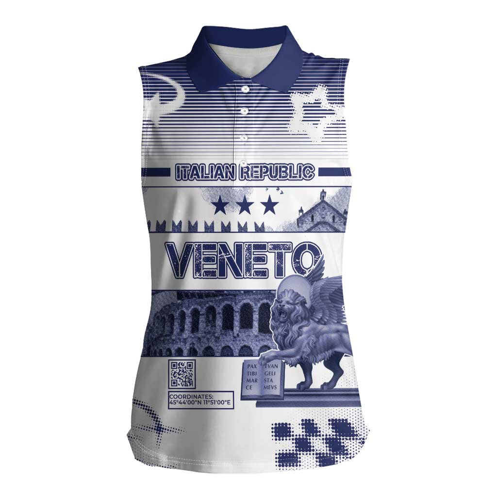 Personalized Italy Veneto Women Sleeveless Polo Shirt Lion Saint Mark Of Venetian Republic - Wonder Print Shop