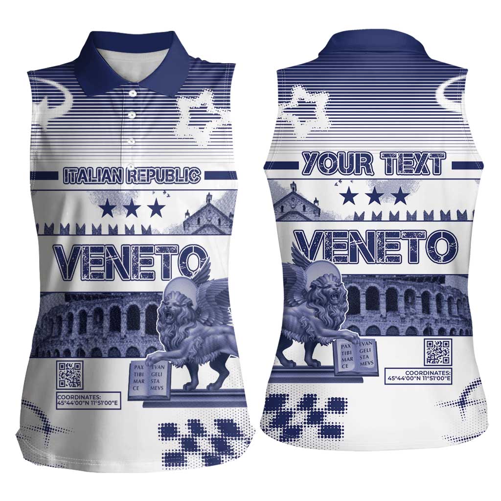 Personalized Italy Veneto Women Sleeveless Polo Shirt Lion Saint Mark Of Venetian Republic - Wonder Print Shop