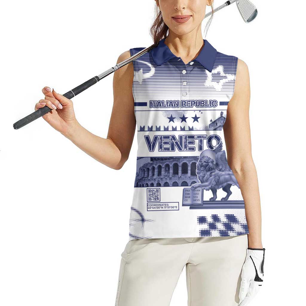 Personalized Italy Veneto Women Sleeveless Polo Shirt Lion Saint Mark Of Venetian Republic - Wonder Print Shop