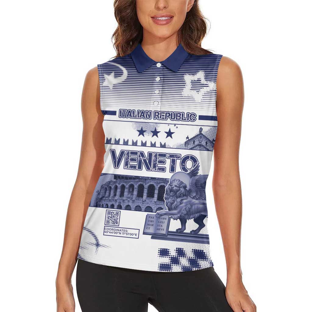 Personalized Italy Veneto Women Sleeveless Polo Shirt Lion Saint Mark Of Venetian Republic - Wonder Print Shop