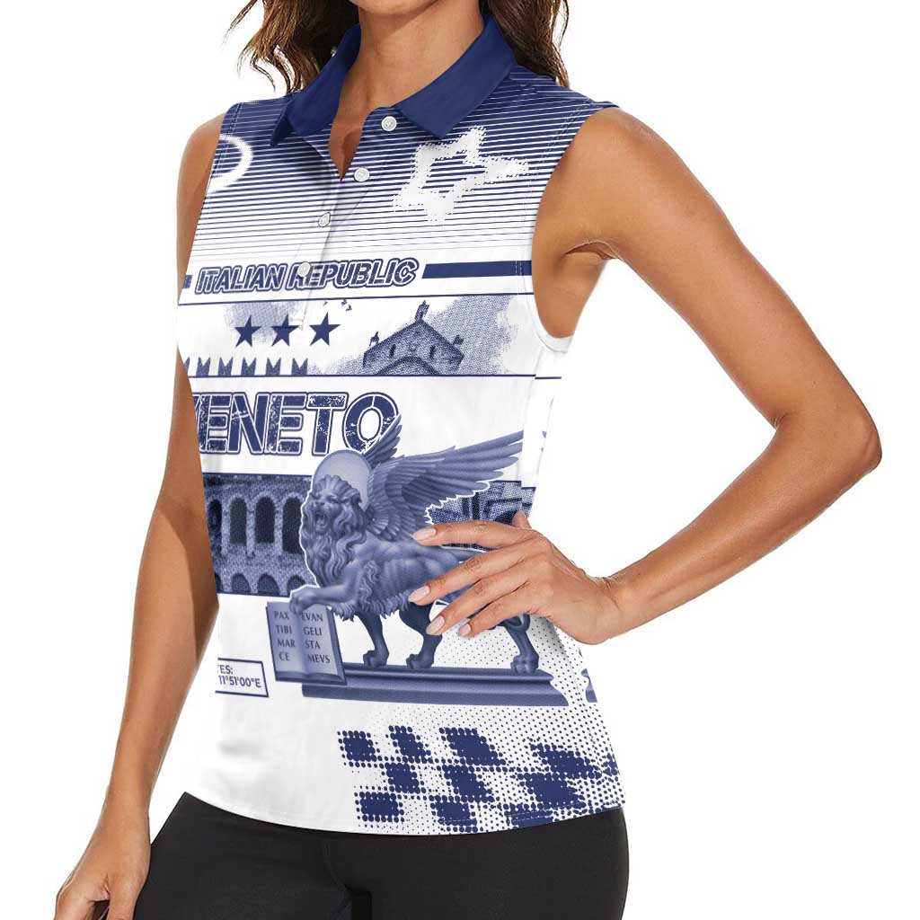 Personalized Italy Veneto Women Sleeveless Polo Shirt Lion Saint Mark Of Venetian Republic - Wonder Print Shop