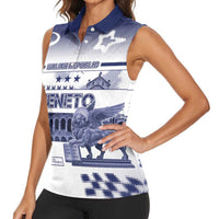 Personalized Italy Veneto Women Sleeveless Polo Shirt Lion Saint Mark Of Venetian Republic - Wonder Print Shop