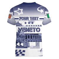 Personalized Italy Veneto Women V-Neck T-Shirt Lion Saint Mark Of Venetian Republic - Wonder Print Shop