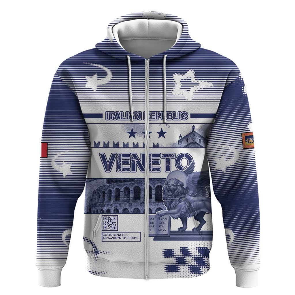 Personalized Italy Veneto Zip Hoodie Lion Saint Mark Of Venetian Republic - Wonder Print Shop
