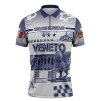 Personalized Italy Veneto Zipper Polo Shirt Lion Saint Mark Of Venetian Republic - Wonder Print Shop