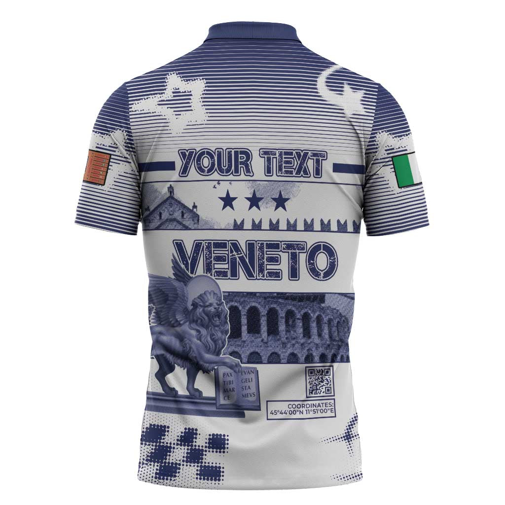 Personalized Italy Veneto Zipper Polo Shirt Lion Saint Mark Of Venetian Republic - Wonder Print Shop