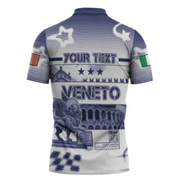 Personalized Italy Veneto Zipper Polo Shirt Lion Saint Mark Of Venetian Republic - Wonder Print Shop