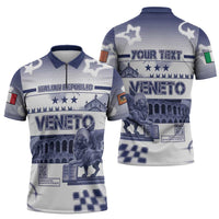 Personalized Italy Veneto Zipper Polo Shirt Lion Saint Mark Of Venetian Republic - Wonder Print Shop