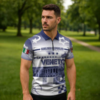 Personalized Italy Veneto Zipper Polo Shirt Lion Saint Mark Of Venetian Republic - Wonder Print Shop