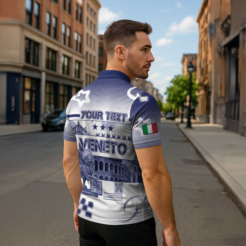 Personalized Italy Veneto Zipper Polo Shirt Lion Saint Mark Of Venetian Republic - Wonder Print Shop