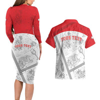 Personalized Italy Tuscany Couples Matching Long Sleeve Bodycon Dress and Hawaiian Shirt Toscana Wine Club - Wonder Print Shop