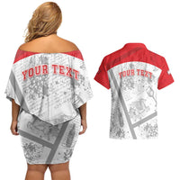 Personalized Italy Tuscany Couples Matching Off Shoulder Short Dress and Hawaiian Shirt Toscana Wine Club - Wonder Print Shop