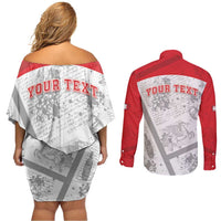 Personalized Italy Tuscany Couples Matching Off Shoulder Short Dress and Long Sleeve Button Shirt Toscana Wine Club - Wonder Print Shop