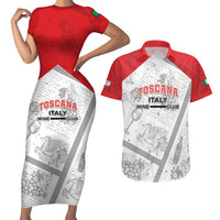 Personalized Italy Tuscany Couples Matching Short Sleeve Bodycon Dress and Hawaiian Shirt Toscana Wine Club - Wonder Print Shop