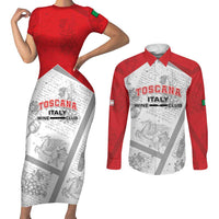 Personalized Italy Tuscany Couples Matching Short Sleeve Bodycon Dress and Long Sleeve Button Shirt Toscana Wine Club - Wonder Print Shop