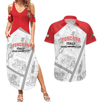 Personalized Italy Tuscany Couples Matching Summer Maxi Dress and Hawaiian Shirt Toscana Wine Club - Wonder Print Shop