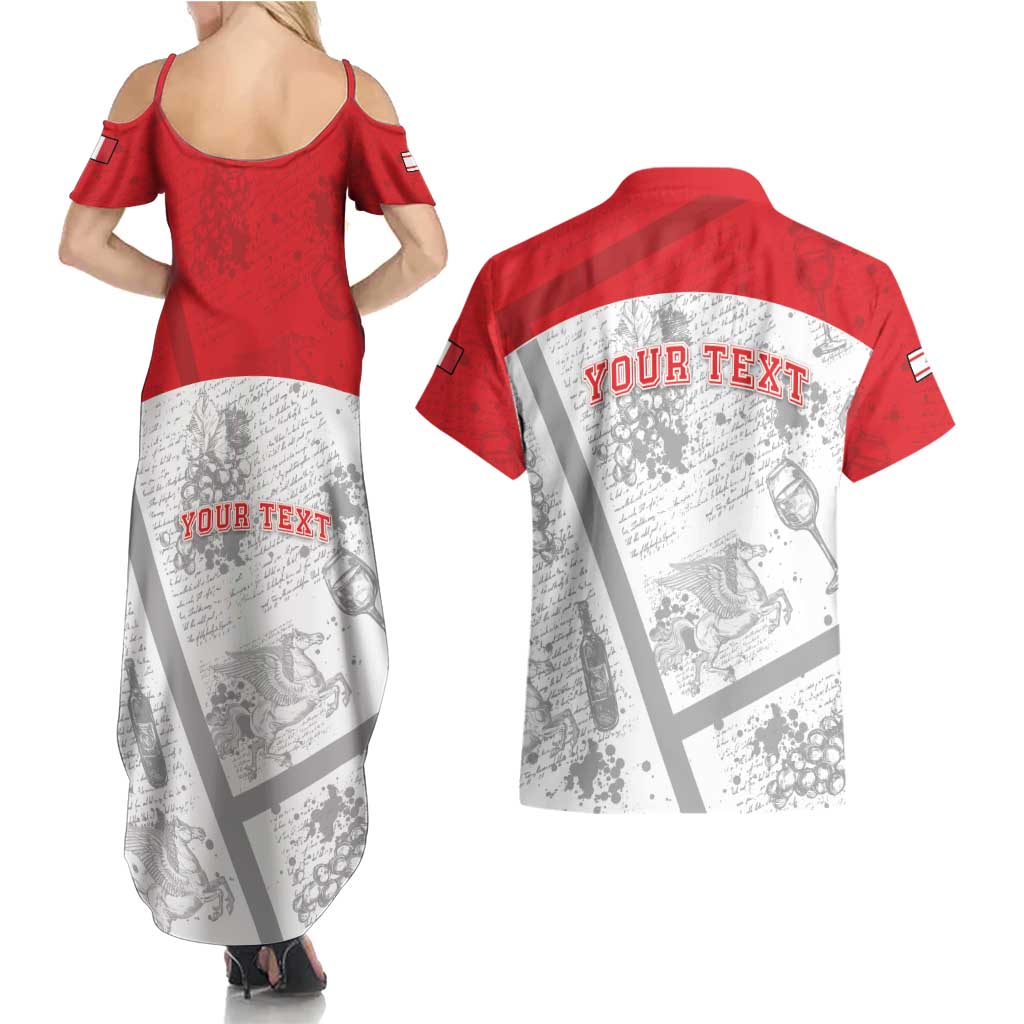 Personalized Italy Tuscany Couples Matching Summer Maxi Dress and Hawaiian Shirt Toscana Wine Club - Wonder Print Shop