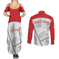 Personalized Italy Tuscany Couples Matching Summer Maxi Dress and Long Sleeve Button Shirt Toscana Wine Club - Wonder Print Shop