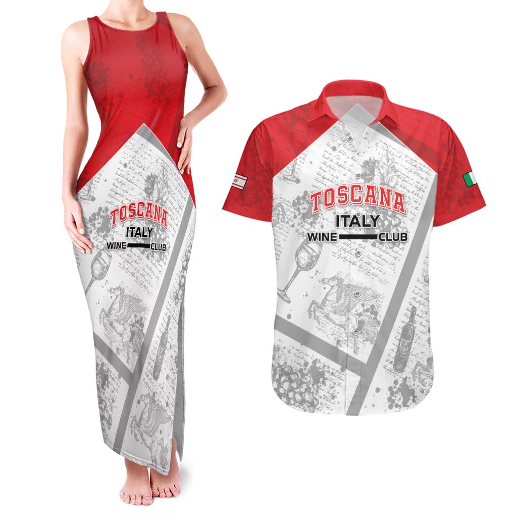 Personalized Italy Tuscany Couples Matching Tank Maxi Dress and Hawaiian Shirt Toscana Wine Club - Wonder Print Shop