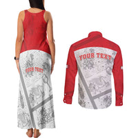 Personalized Italy Tuscany Couples Matching Tank Maxi Dress and Long Sleeve Button Shirt Toscana Wine Club - Wonder Print Shop