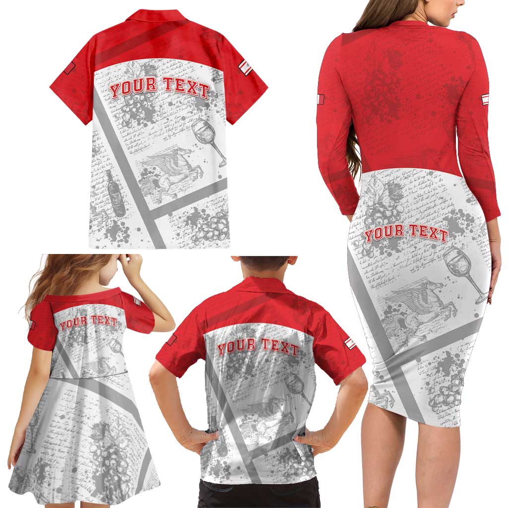 Personalized Italy Tuscany Family Matching Long Sleeve Bodycon Dress and Hawaiian Shirt Toscana Wine Club - Wonder Print Shop