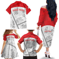 Personalized Italy Tuscany Family Matching Off The Shoulder Long Sleeve Dress and Hawaiian Shirt Toscana Wine Club - Wonder Print Shop