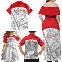 Personalized Italy Tuscany Family Matching Off Shoulder Maxi Dress and Hawaiian Shirt Toscana Wine Club - Wonder Print Shop