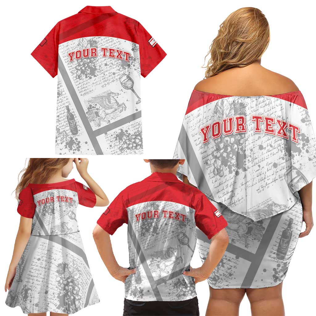 Personalized Italy Tuscany Family Matching Off Shoulder Short Dress and Hawaiian Shirt Toscana Wine Club - Wonder Print Shop