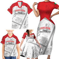 Personalized Italy Tuscany Family Matching Short Sleeve Bodycon Dress and Hawaiian Shirt Toscana Wine Club - Wonder Print Shop