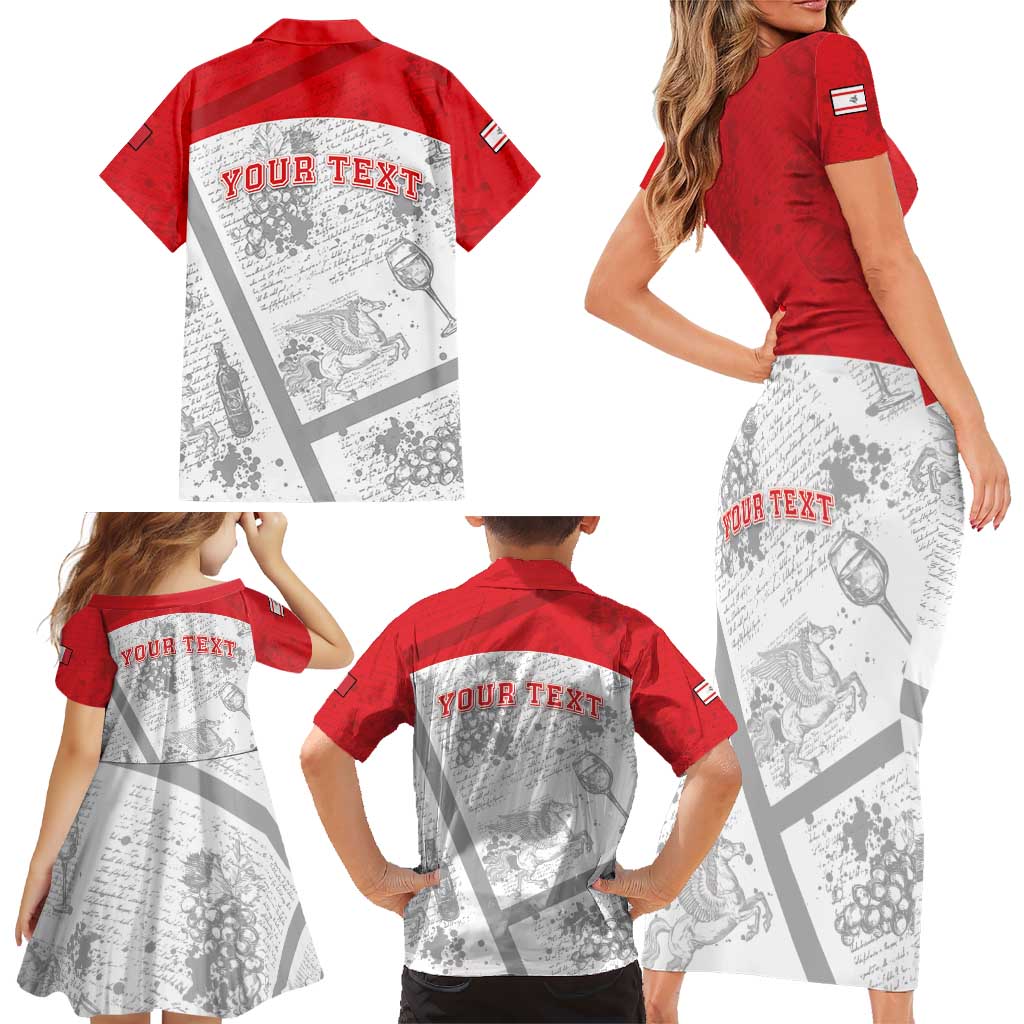 Personalized Italy Tuscany Family Matching Short Sleeve Bodycon Dress and Hawaiian Shirt Toscana Wine Club - Wonder Print Shop