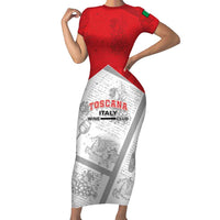 Personalized Italy Tuscany Family Matching Short Sleeve Bodycon Dress and Hawaiian Shirt Toscana Wine Club - Wonder Print Shop